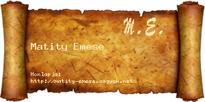 Matity Emese névjegykártya